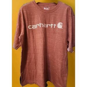 Carhartt Shirt Mens Large Salmon Center Spellout Loose Fit Excellent A99